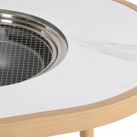 Table de barbecue ovale en aluminium pour l'extérieur, idéale pour les scènes extérieures telles que les pique-niques et les vacances