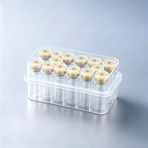FX Custom Clear PP Vial Rack 3ml Lab Sample <b>Bottle</b> Tray, Shockproof Compartment Container for Lyophilized Powder Vials - Product Image 1