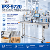 Mesin Pengkodean IPS-9720 TIJ Printer Inkjet Tij Otomatis Printer Inkjet Termal Kepala Ganda USB2.0 RS232 Pengkodean Data