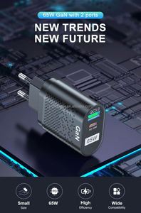Travel Wall Charger 65W Gan <b>USB</b> <b>C</b> Power <b>Adapter</b> Dual Port <b>USB</b> QC3.0 Fast Charger 33W Universal Mobile Phone - Product Image 3