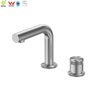Robinet de lavabo en acier inoxydable 304, bouton progressif, finition brossée, court, mitigeur de lavabo, robinet de lavabo Watermark