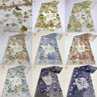 Tissu en maille tricotée 100 % polyester avec broderie de perles et de sequins imprimée sur le thème des plantes et des animaux, idéal pour les accessoires de performance et les robes.