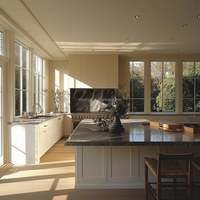 Meuble de cuisine modulaire sur mesure style américain Shaker, armoire de cuisine à fermeture douce et design sans poignée