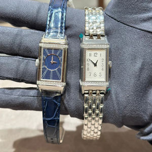 Montre mécanique à mouvement automatique réversible vintage de style designer jaegeer bracelet en cuir acier inoxydable - Product Image 6