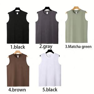 Débardeur homme avec logo haute qualité 100% coton 220 grammes Logo personnalisé Gym Private Label Sportswear Outwork T-shirt sans manches - Product Image 5