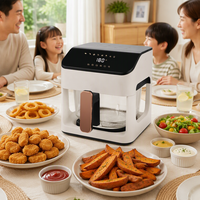 Four à friture sans huile 8-en-1 à écran tactile, moderne, capacité 4,1-5L, pour usage domestique et camping en extérieur, allemand/français, pour une cuisine saine