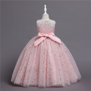 Abito estivo con paillettes in <span class=keywords><strong>Tulle</strong></span> per la festa di nozze bambino principessa spettacolo abito lungo abiti per bambini per ragazze abiti da sera formali - Product Image 2