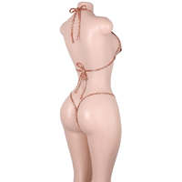 Tenue de danse exotique scintillante avec strass, motif écailles de poisson, pour festival, barman, ensemble G-string, lingerie transparente, tenue de club