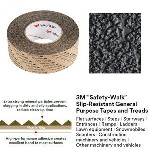 Nastri e rivestimenti antiscivolo 3M 710 Safety-Walk per aree ad alto traffico, neri - Product Image 2