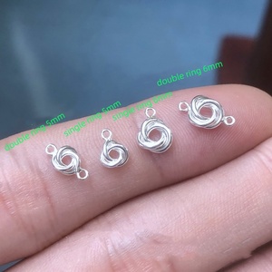 خمر S925 الفضة الإسترليني ثلاثة أسلاك لف تشابك الحب عقدة قلادة موصل مع حلقات مزدوجة لصنع المجوهرات ديي - Product Image 5