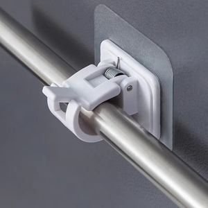 No Drill Curtain Rod Brackets Face Wall Crossbar <b>Hook</b> Curtain Rod Bracket - Product Image 5