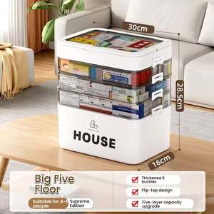 Kit médical promotionnel personnalisé avec logo - Boîte de rangement portable multi-couches à grande capacité avec couvercle rabattable pour la maison et les voyages - Product Image 6