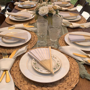 Personalisierte Hochzeitsfächer und Regenschirme mit Datum, Namen oder Logo als Geschenk, weiß, aus Seide, faltbar - Product Image 4