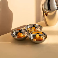 Corbeille à fruits en acier inoxydable de style européen, plateau de service léger et luxueux pour thé et collations, assiette à collations à motif uni pour table basse de salon, hôtel