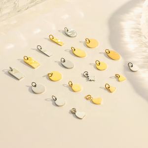 डिय कस्टम स्टेनलेस स्टील आभूषण लोगो टैग लेजर उत्कीर्ण रिक्त हृदय ज्यामिति पेंडेंट ब्रांड गोल्ड प्लेटेड गहने टैग - Product Image 3