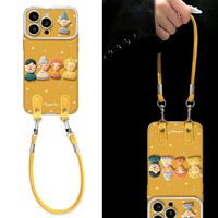 Coque de téléphone pour 16 Promax, 13 avec figurine tridimensionnelle à pois et cordon, 15 en TPU électroplaqué, motif dessin animé, magnétique