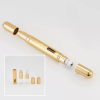 Flacon pulvérisateur à bille double extrémité en aluminium de 12 ml pour parfum et huile essentielle, flacon en verre pour cosmétiques de voyage