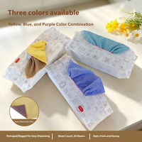 Lot de chiffons de nettoyage réutilisables en microfibre tricotée à séchage rapide, double face, sans peluches, en forme carrée, avec distributeur en sac pour la cuisine