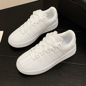 Zapatillas retro de suela gruesa, transpirables, para skate, para hombre y mujer, zapatillas blancas para caminar, para estudiantes - Product Image 6