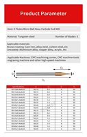 Fraise à micro-embout sphérique en carbure pour routeur CNC et machine à PCB, 2 cannelures, revêtement titane, 3 mm (longueur utile), en tungstène