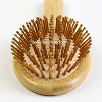 Brosse à cheveux en bambou naturel avec logo personnalisé, brosse à cheveux en bois démêlante, peigne à coussin d'air avec poils en bambou pour femmes, hommes et enfants