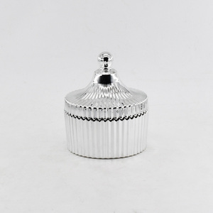 Sang trọng Lều hình mạ điện Bạc nến thủy tinh lọ kim cương cắt thủy tinh lưu trữ container cho giáng sinh trang trí - Product Image 3