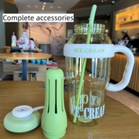 Grande gourde PC à grande capacité avec compartiment à thé et paille, design haut de gamme et esthétique soignée, isolation thermique, convient pour