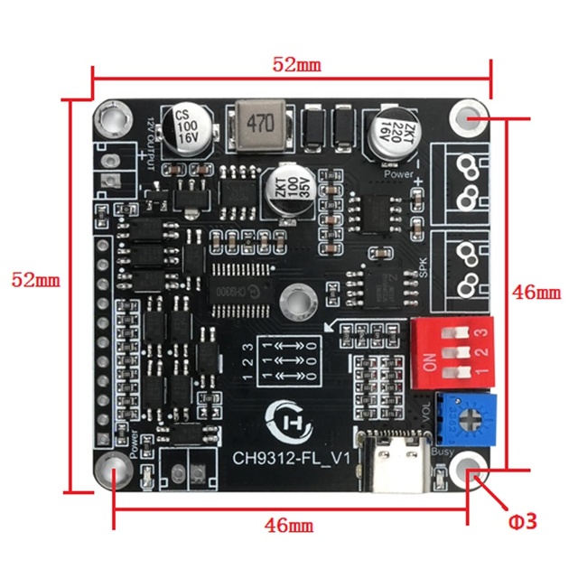 JR CH9312 20W High Power MP3 Player Voice Module 10 Channel Industrial Use 6-35V Sound Playback Board