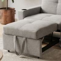 Canapé-lit simple moderne avec porte-gobelets, lit double escamotable, fauteuil d'appoint en tissu pour salon, salle à manger, chambre à coucher