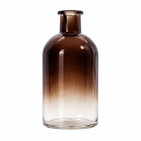 BOXUN BX-AGD230 Bouteille diffuseur en verre vide dégradé ambré de 230 ml, emballage rond pour parfum d'intérieur, sans bâtonnets ni bouchon