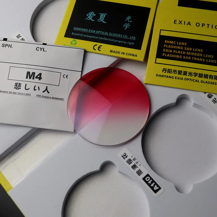 EXIA M4 MR-8 1.61 kacamata hitam SHMC lensa gradien warna merah UV400 SHMC
