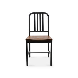 Venta al por mayor Restaurante Pizzerias Silla Moderna Metal Cafetería Sillas Asiento de madera cóncavo Sillas de comedor - Product Image 2