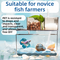 Petit aquarium de bureau épaissi pour poissons Betta, aquarium de bureau éco-cyclique, bol transparent créatif pour poissons rouges avec aquascaping
