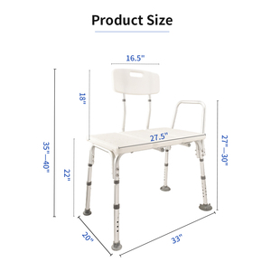 Silla de Ducha Bariátrica Plegable y Ajustable con Marco de Aluminio KDB Health KDB-799L, Capacidad de 150 kg, para Uso en Rehabilitación y Residencias de Ancianos - Product Image 3