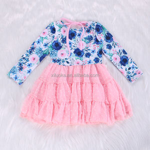 Happy Luoka OEM gran oferta Vestido de manga larga con estampado de flores para niña - Product Image 6
