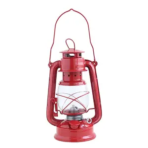 Clássico vermelho retro óleo lâmpada adereços luz vintage vidro querosene luz ao ar livre camping lâmpada