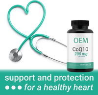 Capsules liquides de CoQ10 OEM, Ubiquinone, Coenzyme Q10, Huile d'olive, Complément alimentaire antioxydant pour l'énergie cellulaire et la santé cardiovasculaire