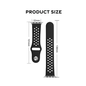 Breathable Silicone Strap for Apple Watch Bands 38/40/41mm 42/44/45mm Sport Bracelet for IWatch 8 7 6 5 4 <strong>3</strong> SE 9 Ultra <strong>2</strong> 49mm - Product Image 6