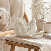 Kit de Sac Bandoulière au Crochet Fait Main DIY – Ensemble de Matériaux pour Sac à Main Tricoté pour un Style Quotidien Décontracté