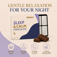 Tablettes de chocolat Sommeil et Calme : Glycinate de magnésium, L-Théanine, Camomille, GABA, Mélisse – Soulagement du stress et confort pré-sommeil