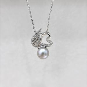 Accessoires en perles DIY, pendentif en argent S925 avec plateau vide, nœud à dessin et perles rondes de 9 à 13 mm, breloques d'accessoires 31368 - Product Image 3