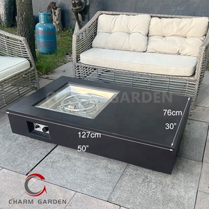 Charm-Mesa de jardín de refuerzo duradero de fibra de vidrio, mesa de Bomberos de hormigón, Gas Natural, propano, mesa de comedor para chimenea al aire libre - Product Image 6