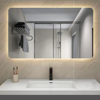 Espejo de Baño LED Moderno de 130x80cm, Retroiluminado, Montado en la Pared, Personalizable, Espejo Inteligente para Proyectos de Hoteles y Apartamentos