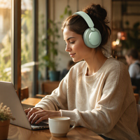 Casque audio FlexFit supra-auriculaire extensible et pliable, offrant un son immersif à chaque rythme