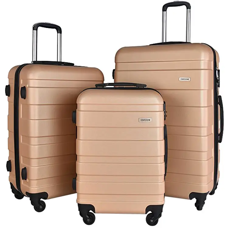 Mala de bagagem inteligente abs, concha dura para viagem, 3 peças, conjunto de malas personalizado