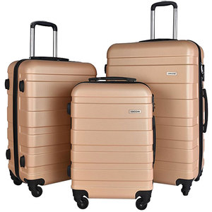 ABS Cabin Smart Luggages Hard Shell Travelling 3Pcs Custom Luggage Set Suitcase School Bag