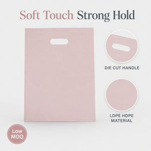 Strong Die Cut Carrier <b>Bags</b> LDPE HDPE Private Label Fast Delivery High Clarity Takeaway Food Boutique Apparel - Product Image 4