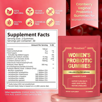 Gummies Probiotiques Véganes Sans Sucre pour Femmes, Marque Privée OEM, 5 Milliards de CFU, 6 Souches, Canneberge, Complément pour la Santé Intestinale Féminine