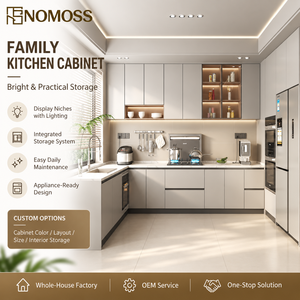 Gabinetes de Cocina Minimalistas de Melamina Resistentes al Calor, Modernos y de Lujo, Directo de Fábrica, para Proyectos de Villas - Product Image 1