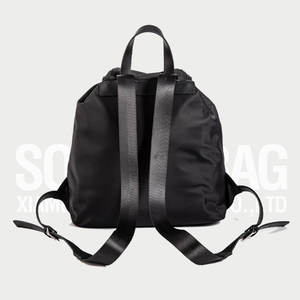 Soochicdress Ba lô nylon màu đen không thấm nước cỡ trung bình với dây đeo vai có thể điều chỉnh và ngăn chính dây rút - Product Image 4